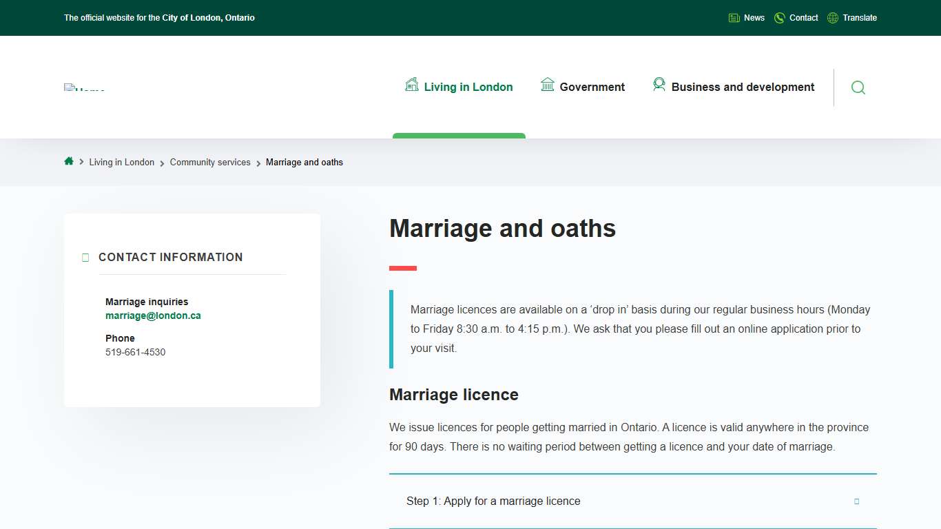 Marriage and oaths City of London